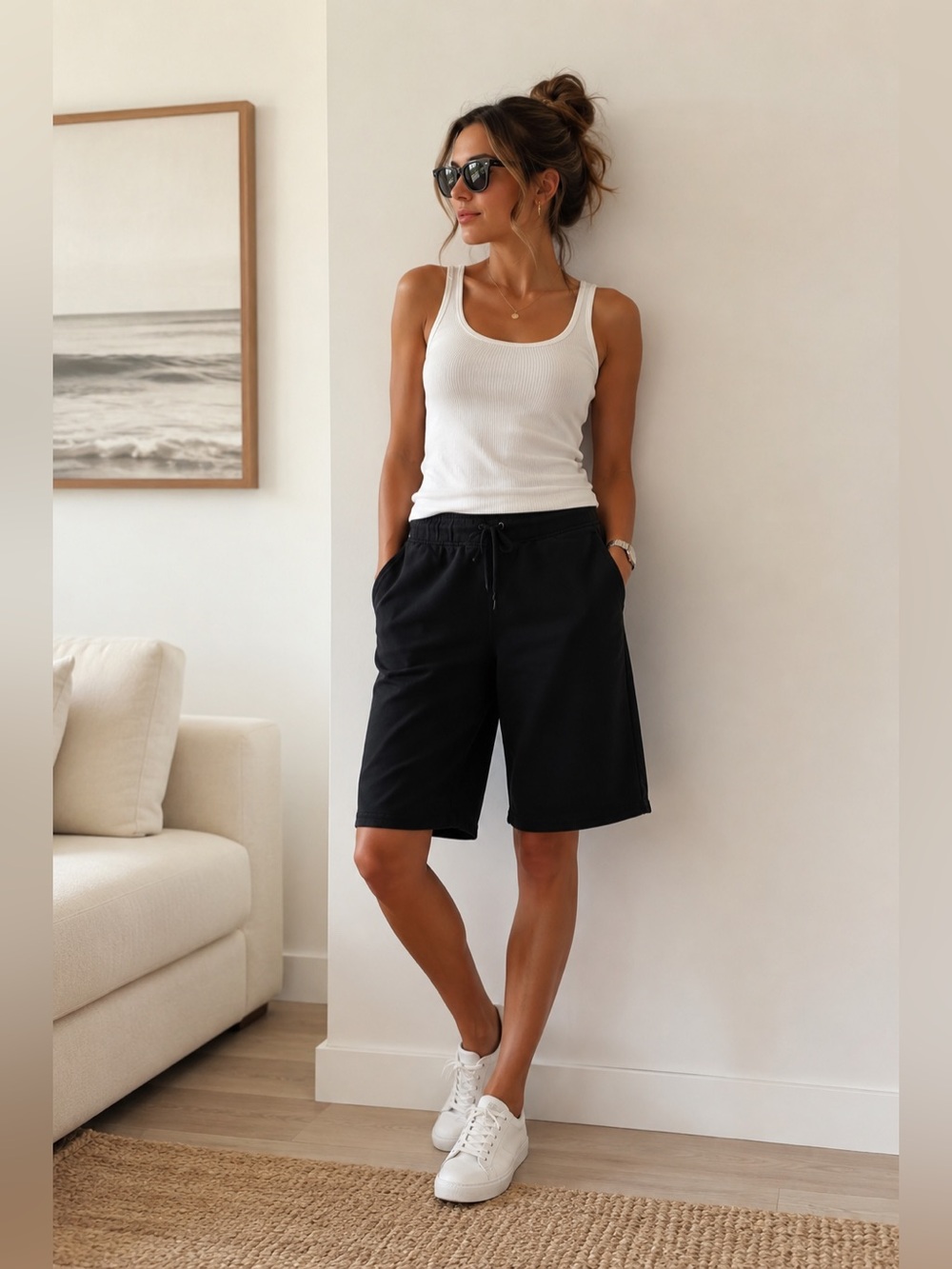 Polo Ralph Lauren Black Bermuda Shorts L Quiet Luxury Athleisure